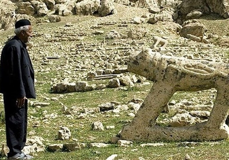 خوزستان| آغاز مرمت شیرهای سنگی گورستان تاریخی شهسوار ایذه