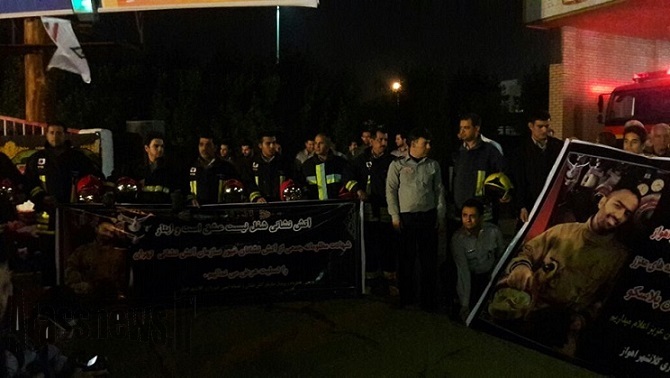 گزارش تصویری/ مراسم گرامیداشت شهدای آتش نشانی در اهواز