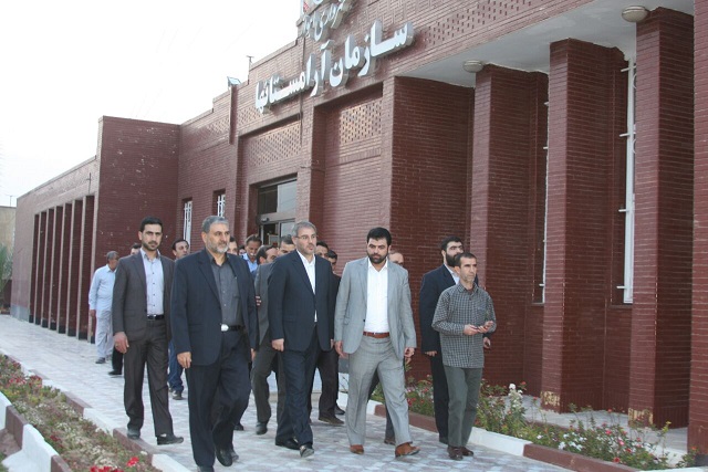 اظهار رضایت  سردار حسن شاهوارپور فرمانده سپاه ولی عصر و دکتر افشار نیا رییس دادگستری استان خوزستان از نحوه خدمات دهی سازمان آرامستان ها