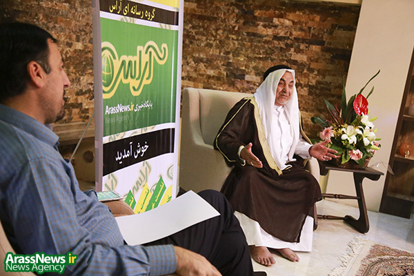 بازدید حاج کاظم صخراوی هماهنگ کننده امور عشایر عرب خوزستان وبازرس جمعیت خیریه عشایر خوزستان ازدفتررسانه ایی آراس