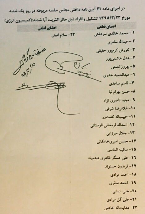 اعضای کمیسیون انرژی مجلس دهم مشخص شدند + اسامی کامل اعضای کمیسیون انرژی مجلس دهم مشخص شدند + اسامی کامل