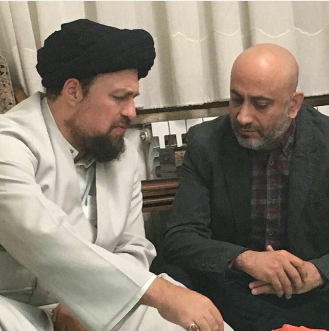 عارف لرستانی در كنار سيد حسن خمينی/تصویر