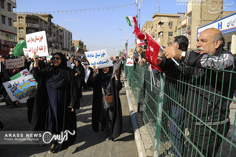 گزارش تصویری / راهپیمایی بزرگ شکوه وحدت در اهواز به روایت تصویر