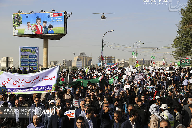 گزارش تصویری / راهپیمایی بزرگ شکوه وحدت در اهواز به روایت تصویر