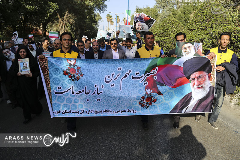 گزارش تصویری / راهپیمایی بزرگ شکوه وحدت در اهواز به روایت تصویر