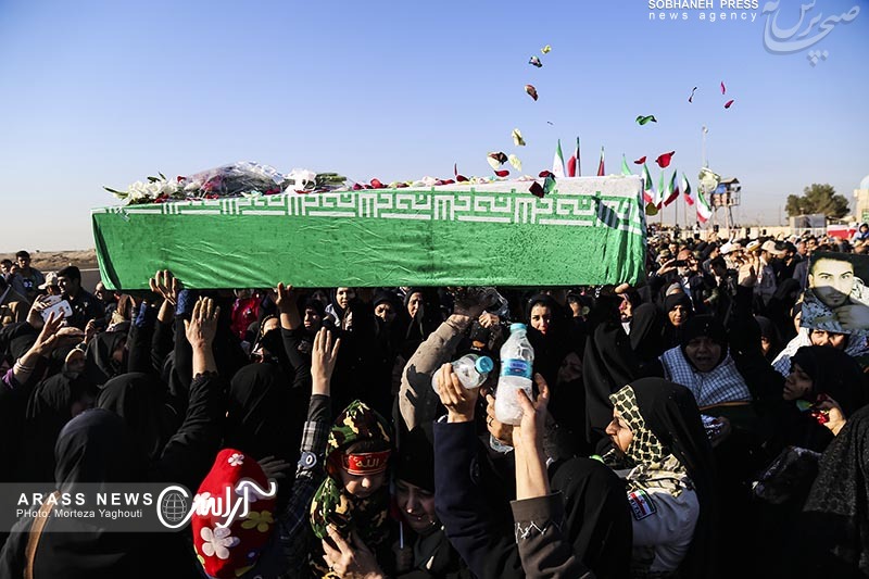 گزارش تصویری / ورود ‌پیکر ۲۸ شهید دفاع مقدس از شلمچه