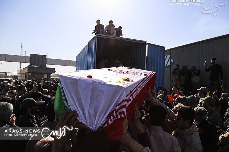 گزارش تصویری / ورود ‌پیکر ۲۸ شهید دفاع مقدس از شلمچه
