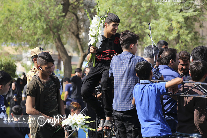 گزارش تصویری/ مراسم تشییع و تدفین دو شهید گمنام همزمان با شهادت امام جعفر صادق (ع) در اهواز