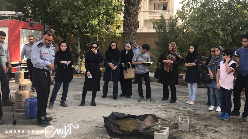 برنامه ویژه آموزش اطفا حریق توسط سمن رفتگران طبیعت استان خوزستان