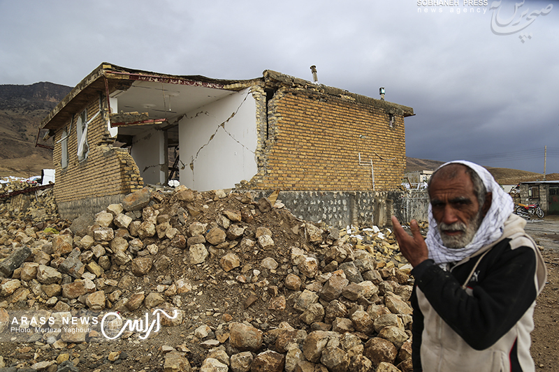 فاجعه تلخ زلزله کرمانشاه  روستای کوئیک حسن، سرپل ذهاب یک ماه پس از وقوع آن به روایت عکاس آراس +تصاویر