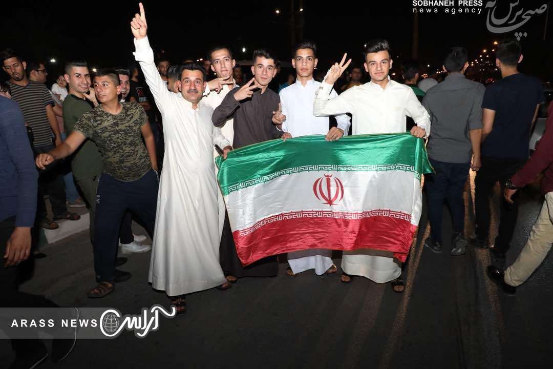 شادی شهروندان اهوازی در پی پیروزی تیم ملی کشورمان مقابل مراکش