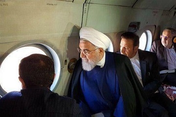 رییس جمهوری از مناطق سیل زده خوزستان هوایی دیدن کرد